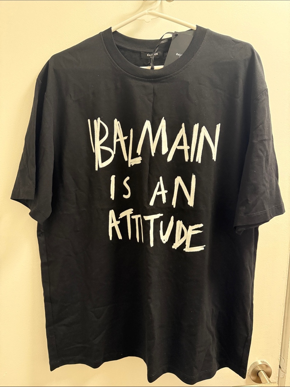 BALMAIN ATTITUDE T-SHIRT BLACK SIZE M